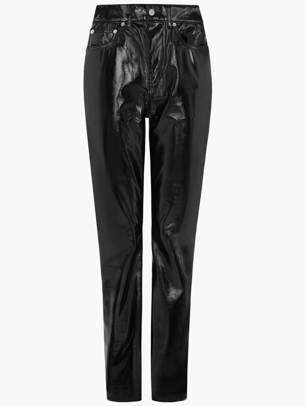 Fiorucci Yves Vinyl pleather black pant trousers